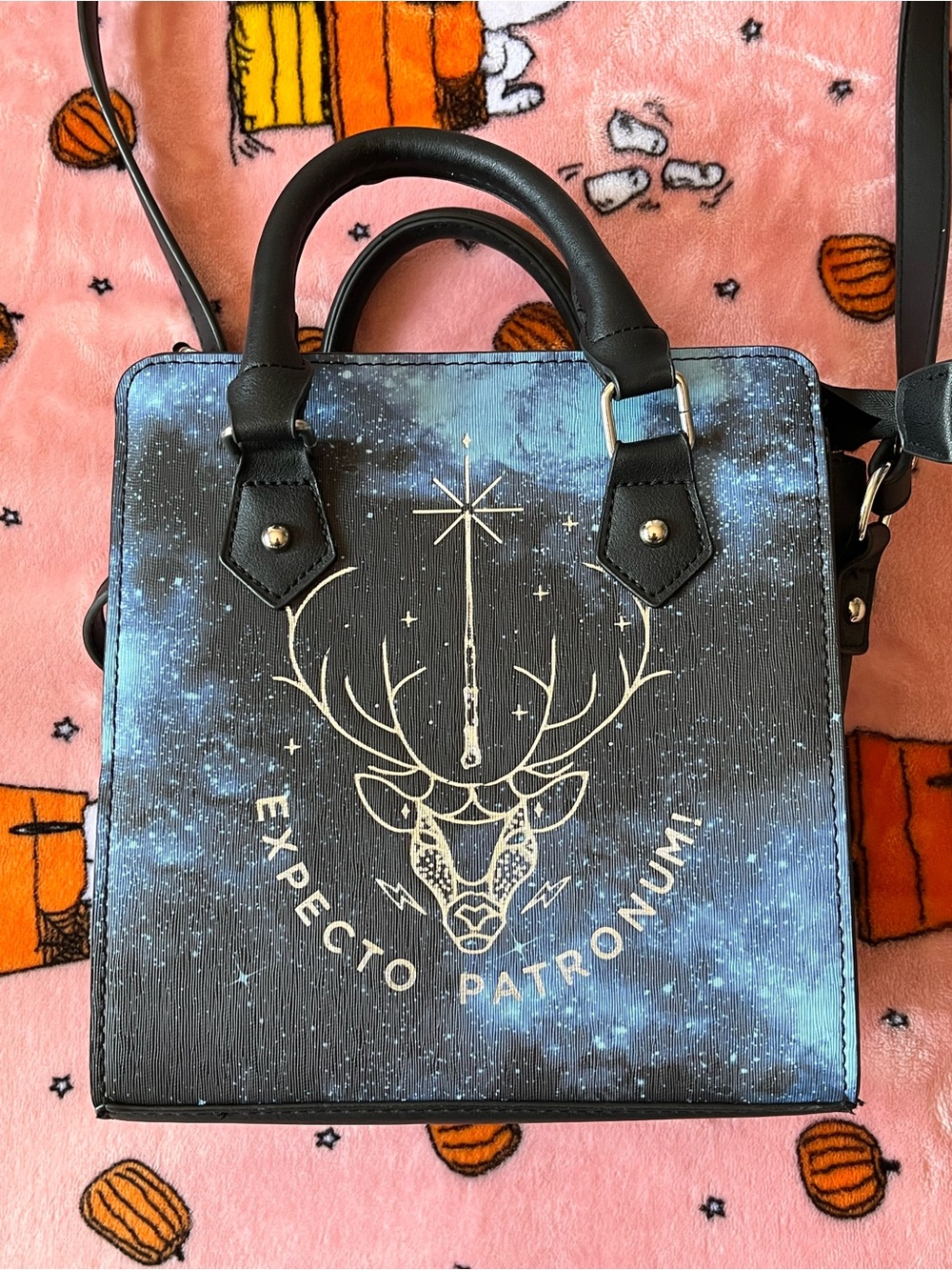 Harry Potter Galaxy Print Satchel - Black/Blue
